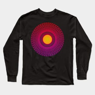 Concentric circles bright red pink yellow centre Long Sleeve T-Shirt